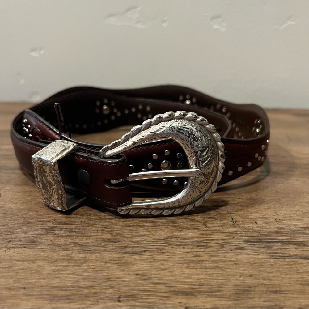 Resistol Genuine Leather Women’s Western Studded Belt SZ L Center Hole 35” AS IS